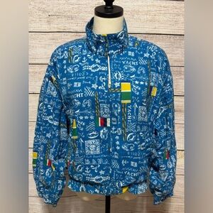 Vintage Lizsport Jacket Womens Extra Large Blue Nautical Sailing Mesh Lined 90s